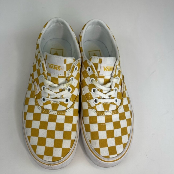 Vans Yellow Checkerboard Lace Up Skate Sneakers - Picture 7 of 15